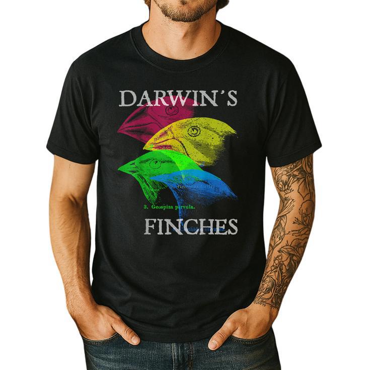 Nerdy Darwin's Finches Evolution Science Biology Teacher Men's Casual T-Shirt