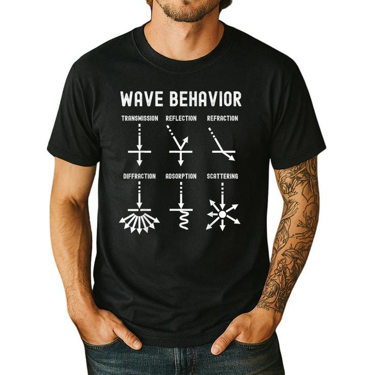 Nerdy Vintage Wave Behavior Physics Science Teacher Geek Men Women Girls Kids Men's Casual T-Shirt