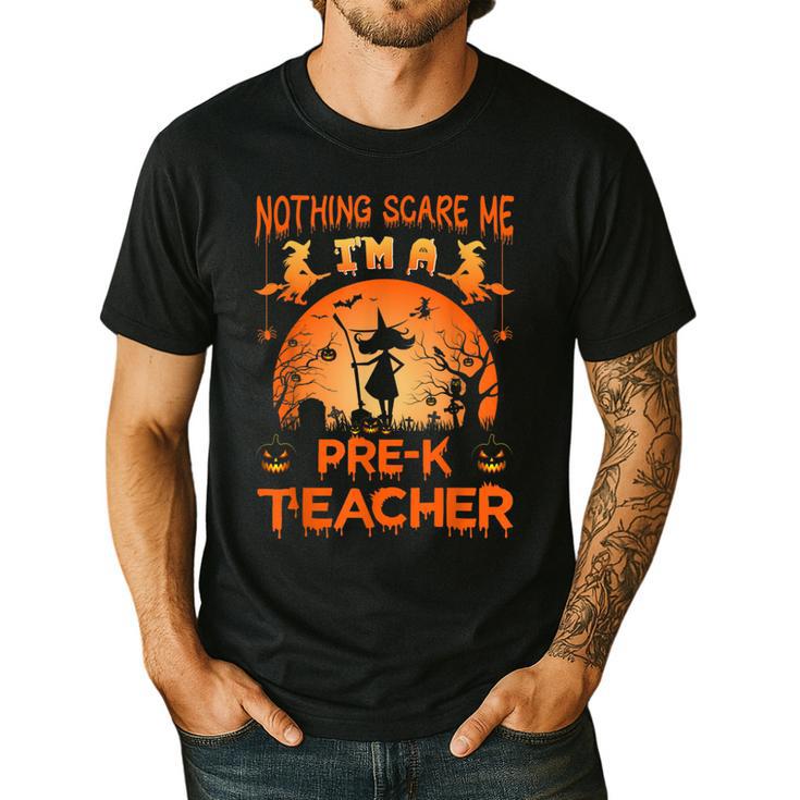 Nothing Scare Me I'm a Pre-k Teacher Matching Halloween For Men Women Men's Casual T-Shirt