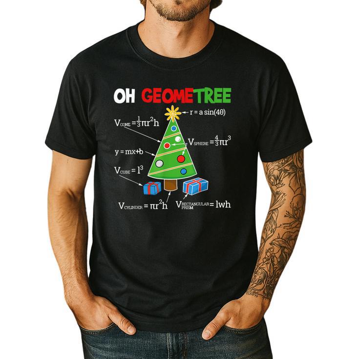Oh Geometree Christmas Tree Geometry Math Teacher Men's Casual T-Shirt