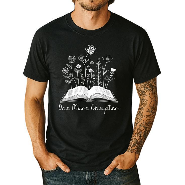 One-More Chapter Wildflower Reading Teacher Library Bookish Men's Casual T-Shirt