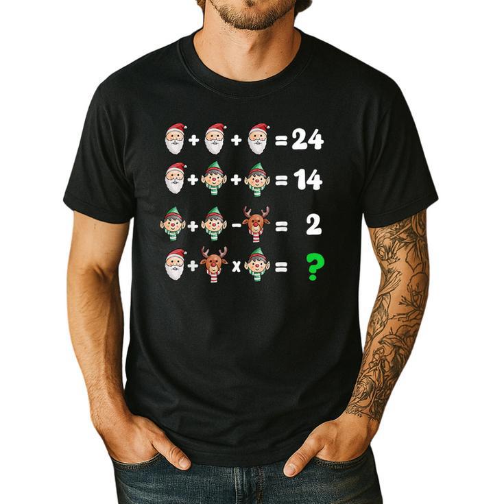 Order Of Operations Quiz Christmas Math Teacher Xmas Math Men's Casual T-Shirt