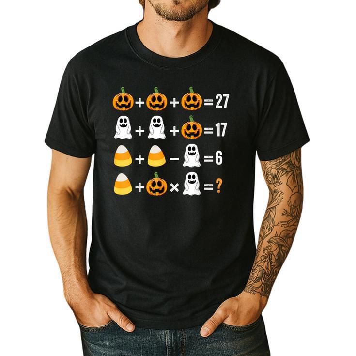 Order Of Operations Quiz Pumpkin Halloween Math Teacher Men's Casual T-Shirt