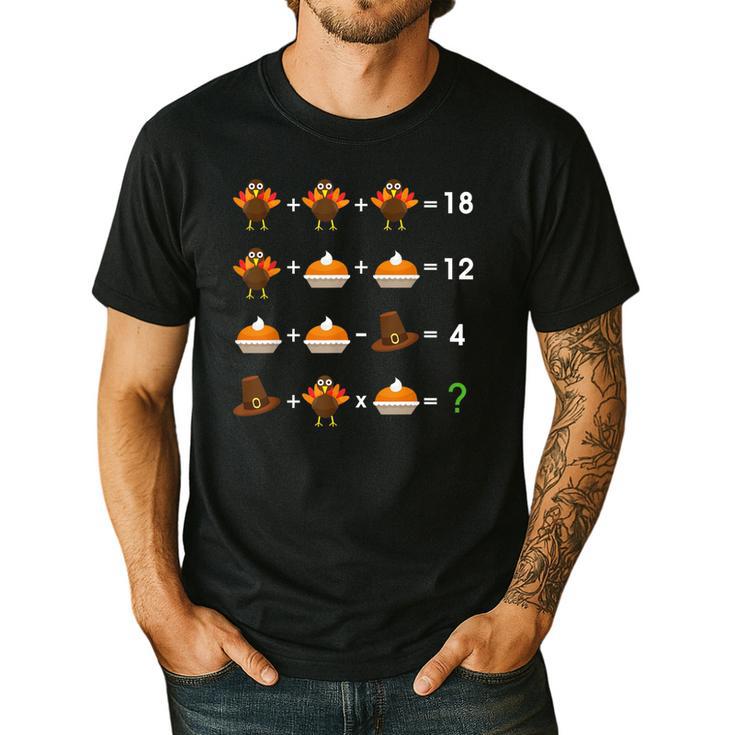 Order Of Operations Thanksgiving Quiz Math Teacher Men's Casual T-Shirt
