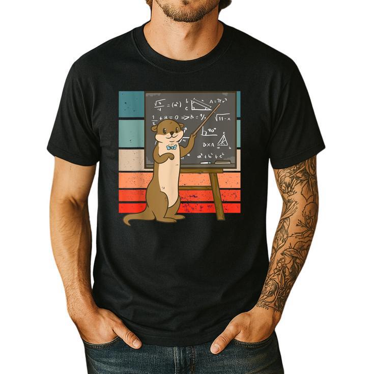 Otter Professor Teacher Teaching Maths Mathematics Men's Casual T-Shirt