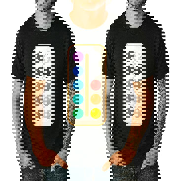 Paint Palette ArtSet Halloween Costume For Teachers Students For Men Women Kids Men&#x27;s Casual T-Shirt