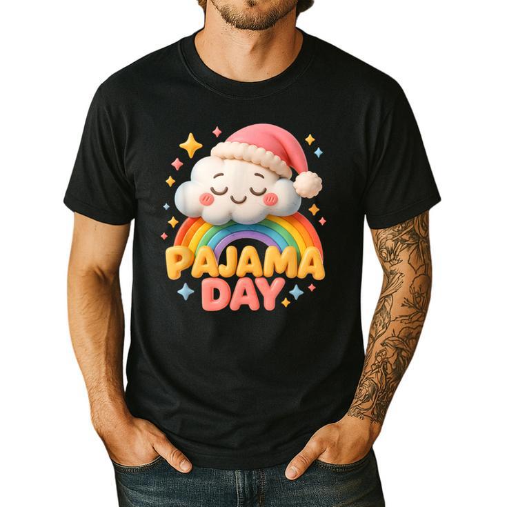 Pajama Day School Spirit Week Sleepy Cloud Teacher Student Men's Casual T-Shirt