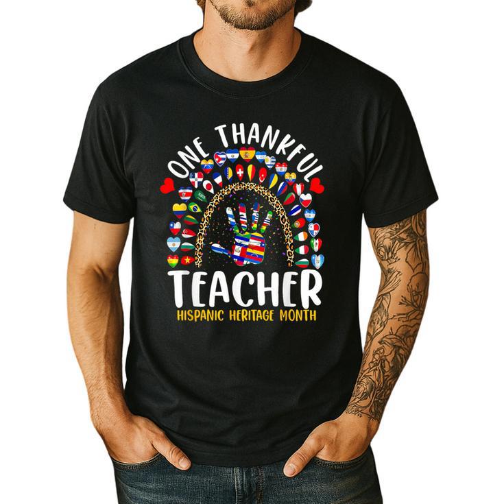 Hispanic Heritage Month One Thankful Teacher Rainbow Men's Casual T-Shirt