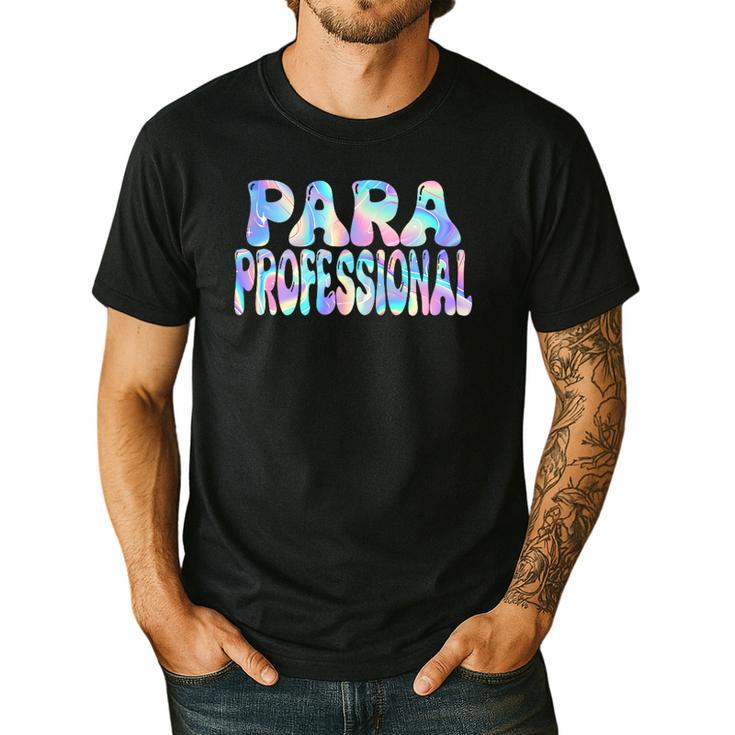 Paraprofessional Groovy Back To School Cute Teachers Women Men's Casual T-Shirt