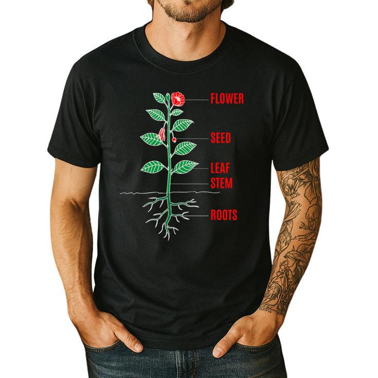 Parts Of a Plant Science For Teachers Kids And Students Men's Casual T-Shirt