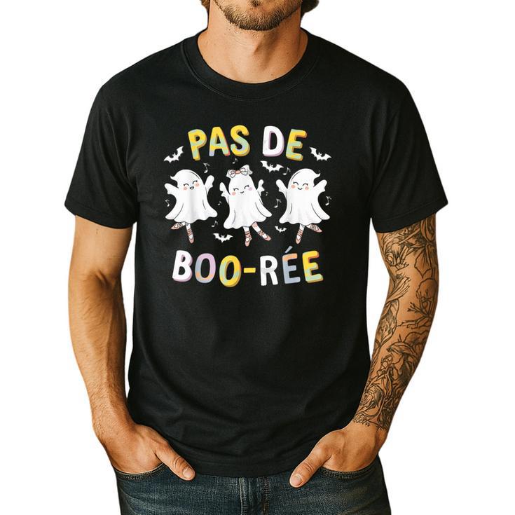 Pas De BOO-Rée Ghost Ballet Dancer Halloween Dance Teacher Men's Casual T-Shirt