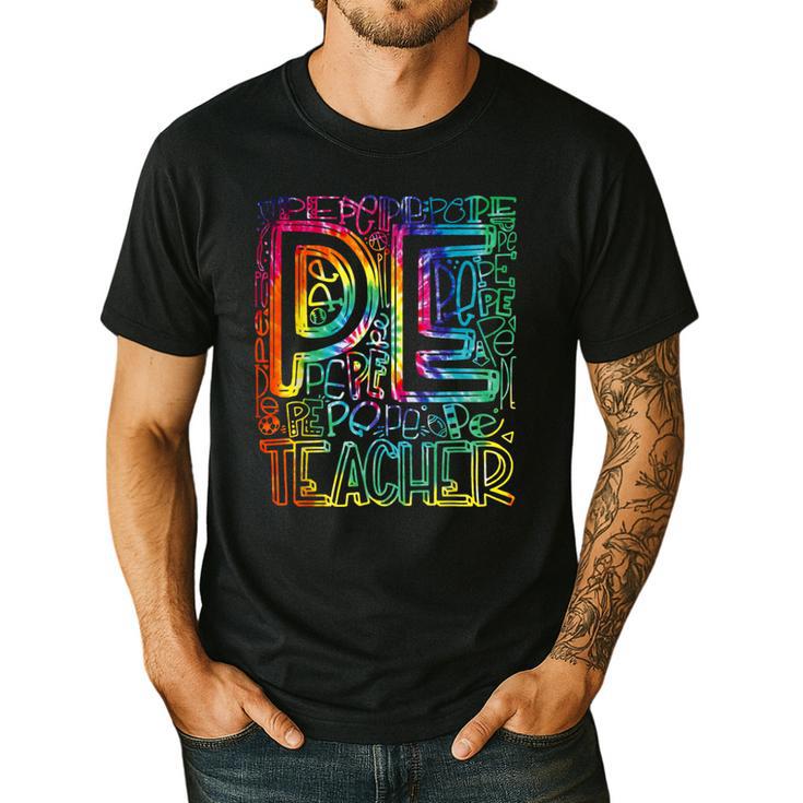 PE Teacher Phys Ed Tie Dye Physical Education Appreciation Men's Casual T-Shirt