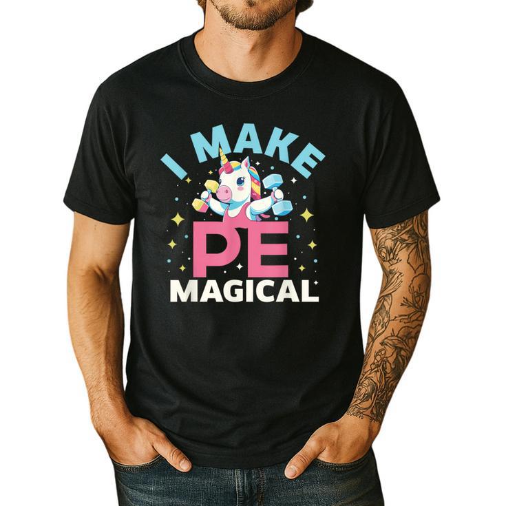 PE Teacher Unicorn I Make PE Magical Men's Casual T-Shirt