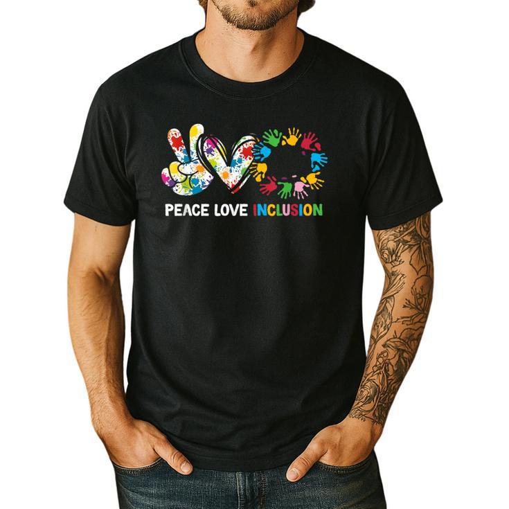 Peace Love Inclusion Sped Squad Special-Ed Teacher Daycare Men's Casual T-Shirt