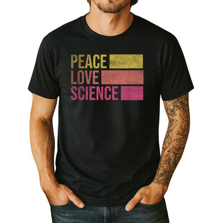 Peace Love Science Lovers Math Chemistry Teacher Men's Casual T-Shirt