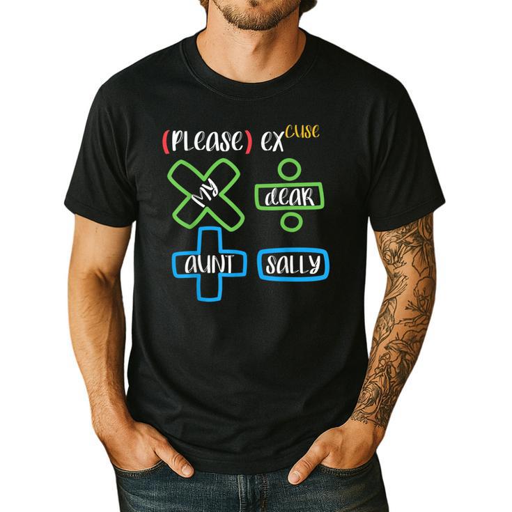 PEMDAS Please Excuse My Dear Aunt Sally Math Teacher Men's Casual T-Shirt