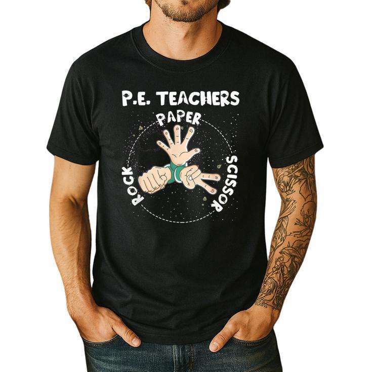 Physical Education PE Teacher Rock Paper Scissor Men's Casual T-Shirt