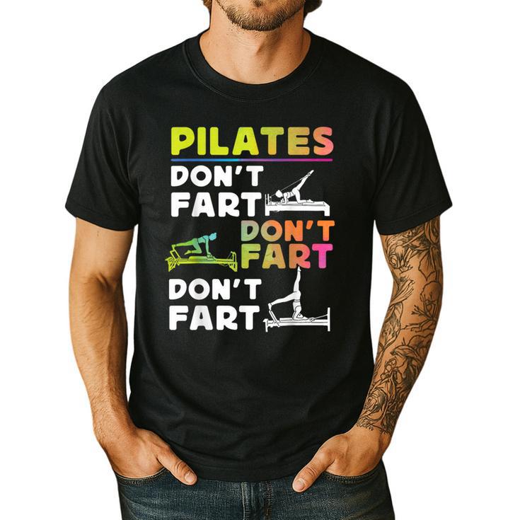 Pilates Instructor Teacher Watercolor Pilates Don't Fart Men Women Kids Men's Casual T-Shirt