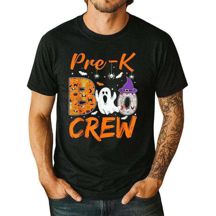 Pre K Boo Crew Teacher Student Halloween Pre Kindergarten Men's Casual T-Shirt