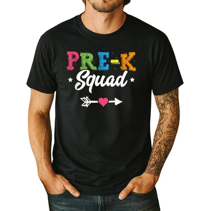 Pre-K Squad Teacher Student Kids Preschool Back To School Men's Casual T-Shirt