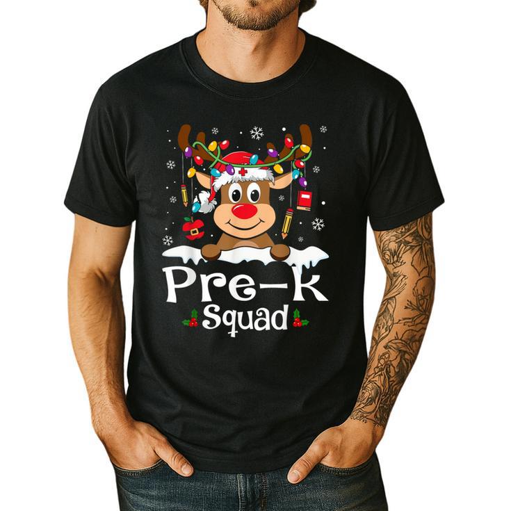 Pre-k Teacher Squad Reindeer Teacher Christmas Men's Casual T-Shirt