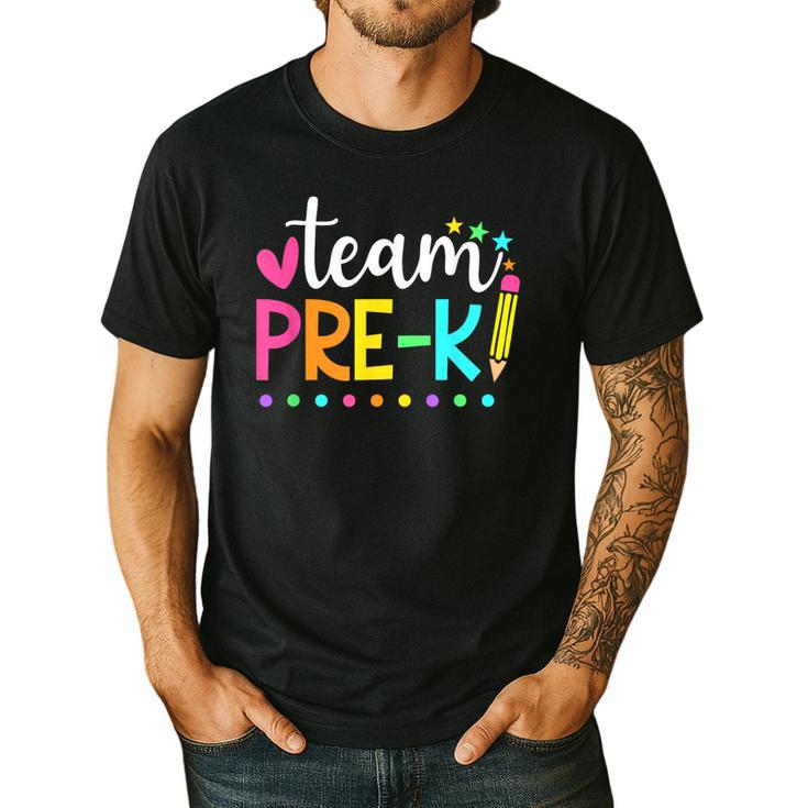 Pre-k Team Pencil Teacher Student Back To School Girls Men's Casual T-Shirt