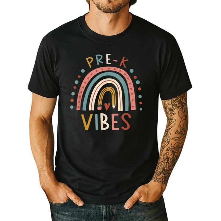 Pre K Vibes Back To School Student Teacher Men's Casual T-Shirt
