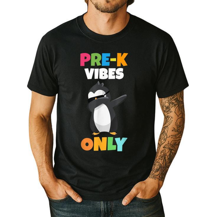 Pre-K Vibes Only Penguin Teachers Kids Back To School Men's Casual T-Shirt