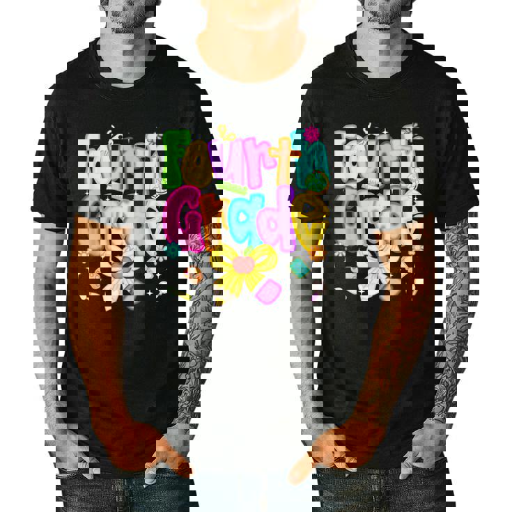 Preppy Fourth Grade Back To School 4th Grade Teacher Girls Men&#x27;s Casual T-Shirt