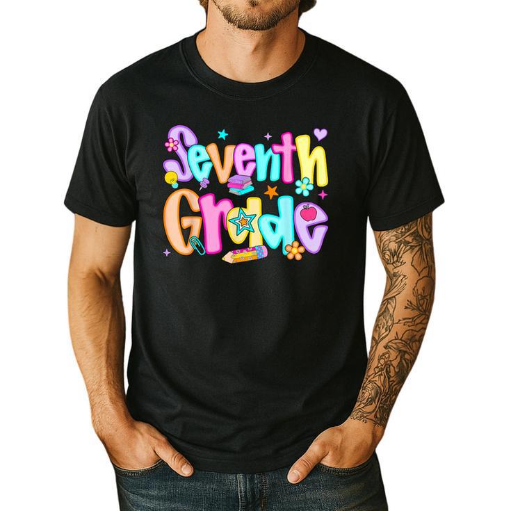 Preppy Seventh Grade Back To School 7th Grade Teachers Girls Men's Casual T-Shirt Preppy Seventh Grade Back To School 7th Grade Teachers Girls Men's Casual T-Shirt