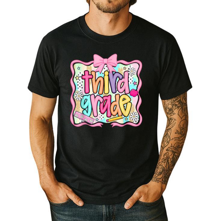 Preppy Third Grade Back To School Teacher Girl Kid Men's Casual T-Shirt