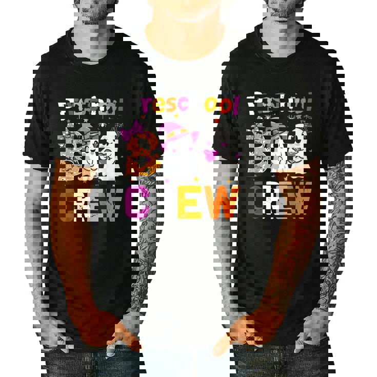 Preschool Boo Crew Preschool Halloween Teacher Kids Men&#x27;s Casual T-Shirt