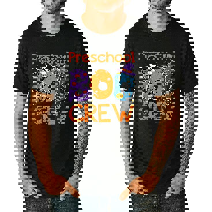 Preschool Boo Crew Preschool Halloween Teacher Kids Men&#x27;s Casual T-Shirt