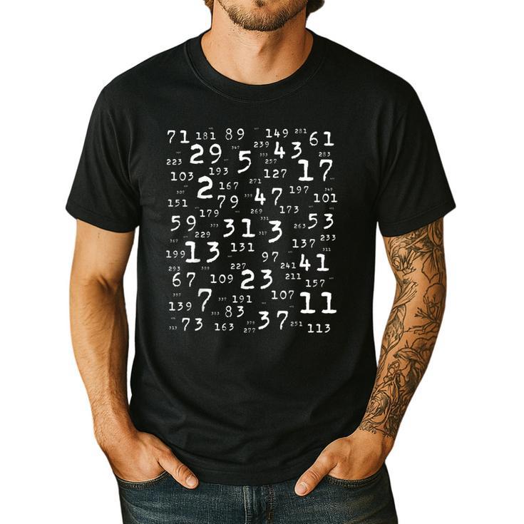 PrimNumbers Teacher Nerd Science Student Logic Math Men's Casual T-Shirt