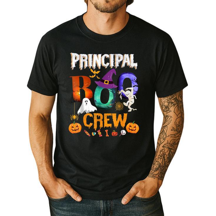 Principal Boo Crew Teacher Student Halloween Costume For Men Women Kids Men's Casual T-Shirt