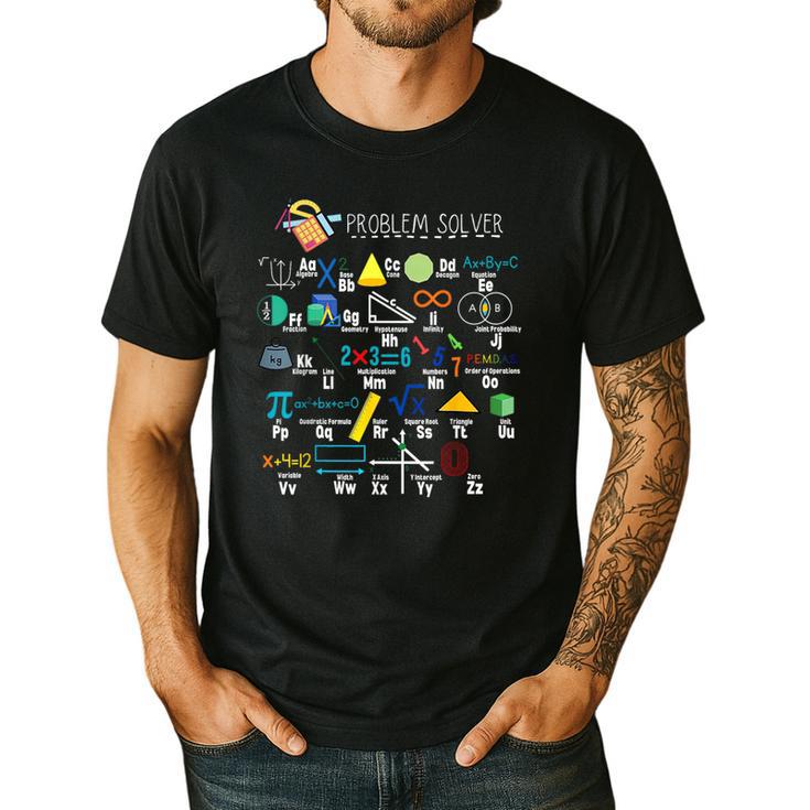 Problem Solver Math Alphabet ABC Teacher Students Men's Casual T-Shirt