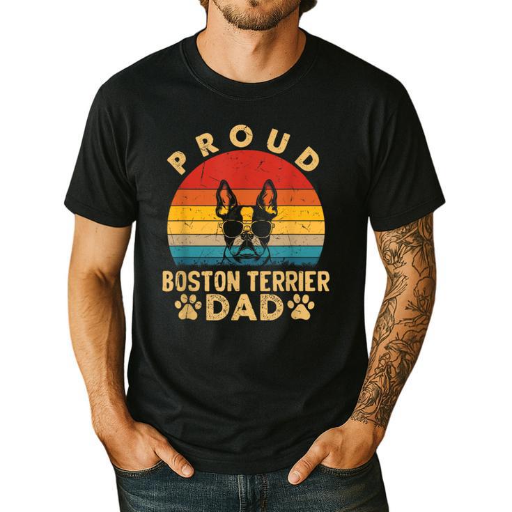 Proud Boston Terrier Dad Dog Owner Fathers Day Men Women Kids Men's Casual T-Shirt