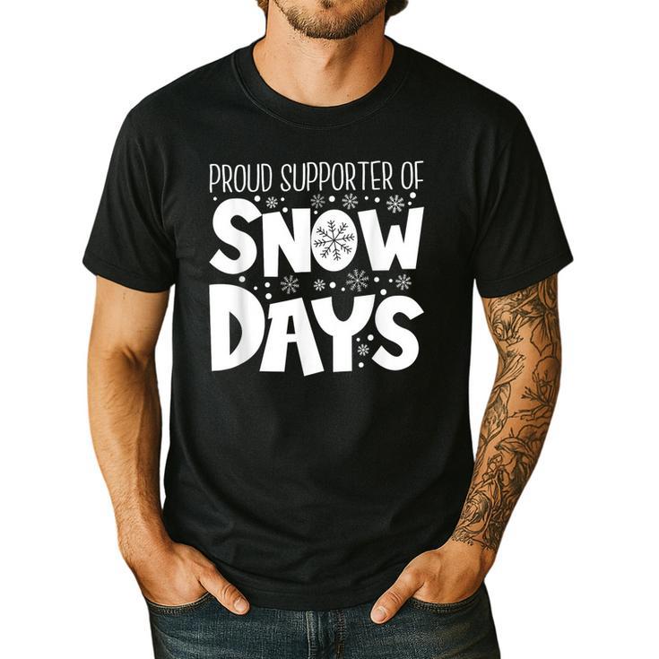 Proud Supporter Of Snow Days Teacher Christmas Men Women Men's Casual T-Shirt