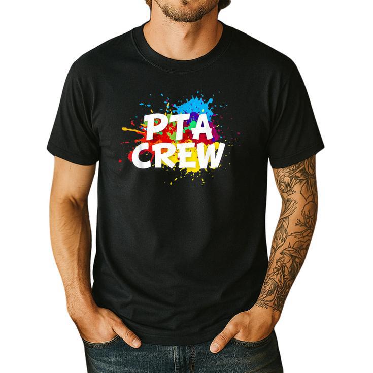 PTA Crew Back To School Volunteer Board Mom Parent Teacher Men's Casual T-Shirt