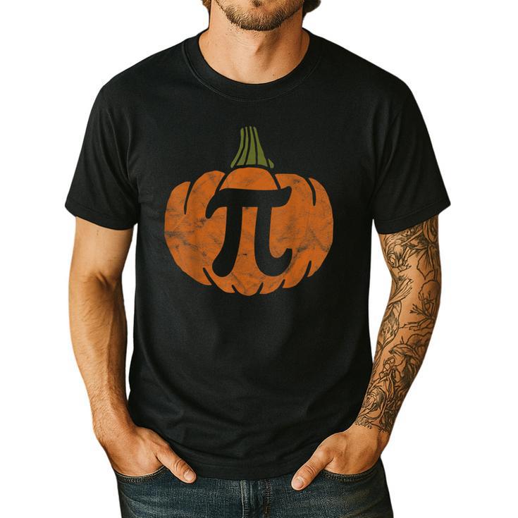 Pumpkin Pi Math Teacher Halloween Thanksgiving Day Costume Men Women Kids Men's Casual T-Shirt