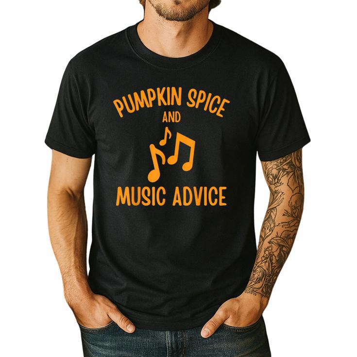 Pumpkin Spice And Music Advice Music Teacher Halloween Men's Casual T-Shirt