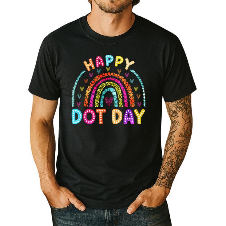 Rainbow Happy Dot Day Shirts Teacher Kids September 15th Men's Casual T-Shirt