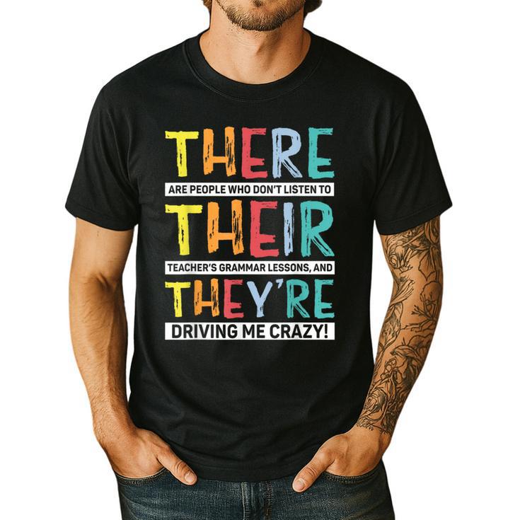 There Their They’Re Grammar Joke For English Teacher Student Men's Casual T-Shirt
