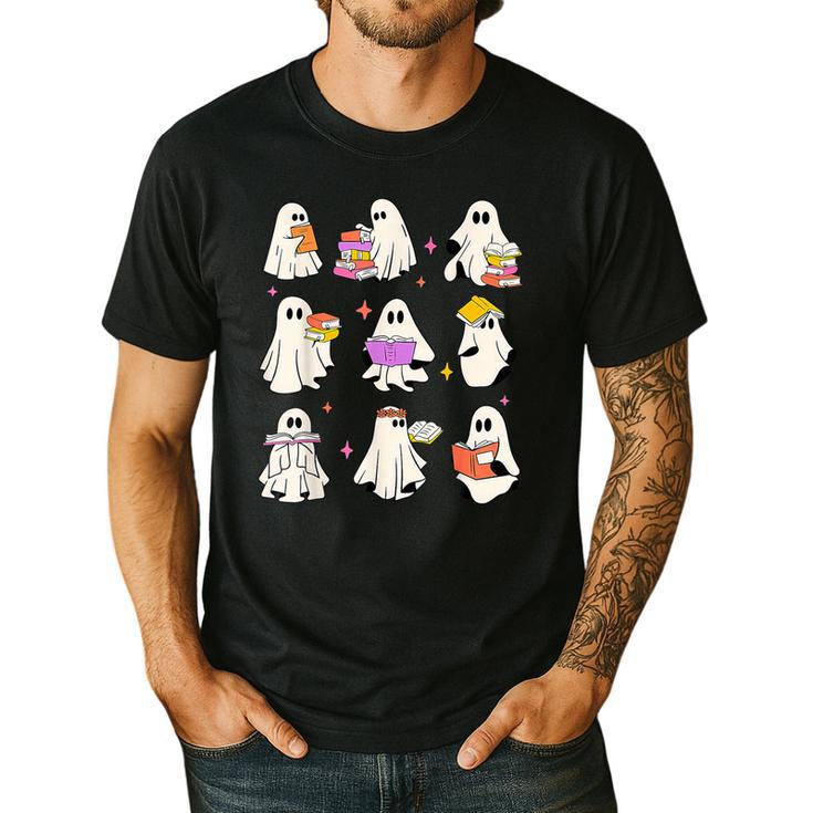 Read More Books Spooky Teacher Halloween Ghost Reading Book Men's Casual T-Shirt