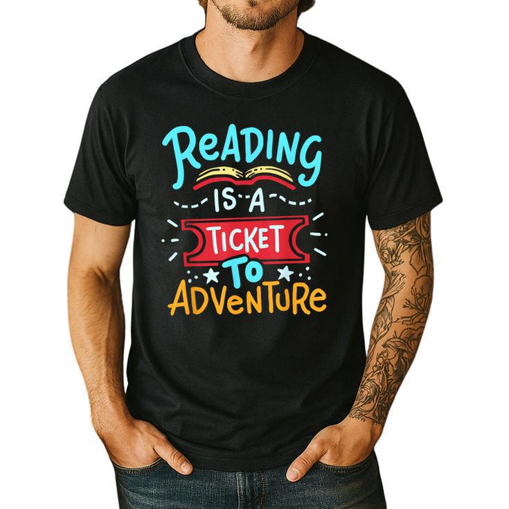 Reading Adventure Library Student Teacher Book Men's Casual T-Shirt