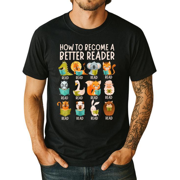 Reading Teacher How To Become a Better Reader Book Lover Fun Men's Casual T-Shirt