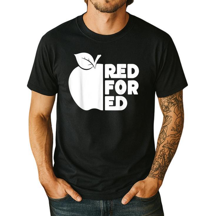 Red For Ed Teacher Support Public Education For Men Women Kids Men's Casual T-Shirt