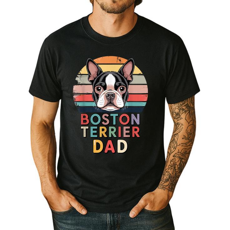 Retro Boston Terrier Dad Men's Casual T-Shirt