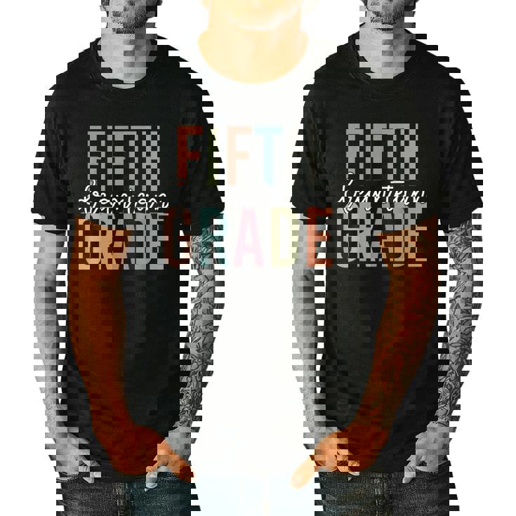 Retro Fifth Grade Dream Team Groovy Teacher Back To School Men Women Girls Kids Men&#x27;s Casual T-Shirt