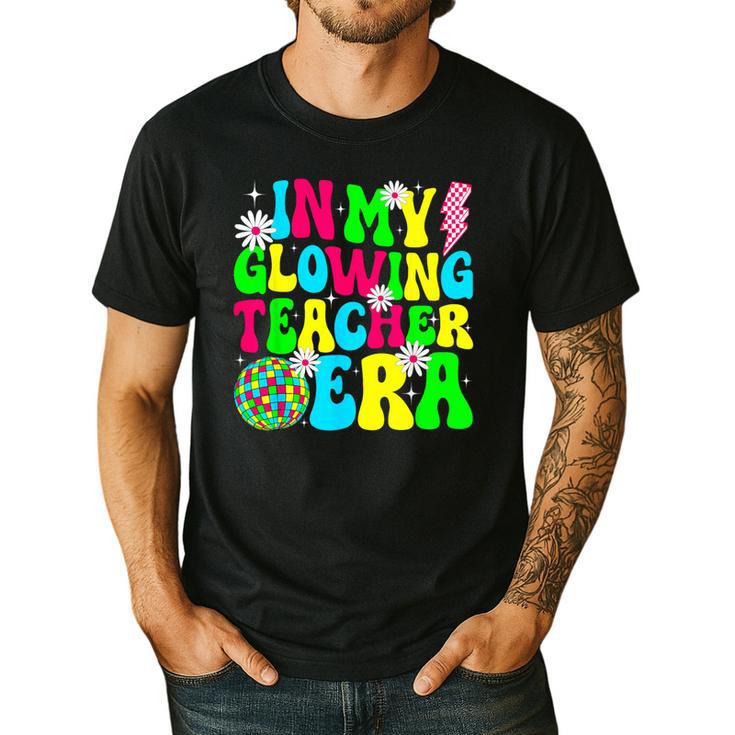 Retro Groovy In My Glowing Teacher Era Happy Teacher's Day Men's Casual T-Shirt Retro Groovy In My Glowing Teacher Era Happy Teacher's Day Men's Casual T-Shirt